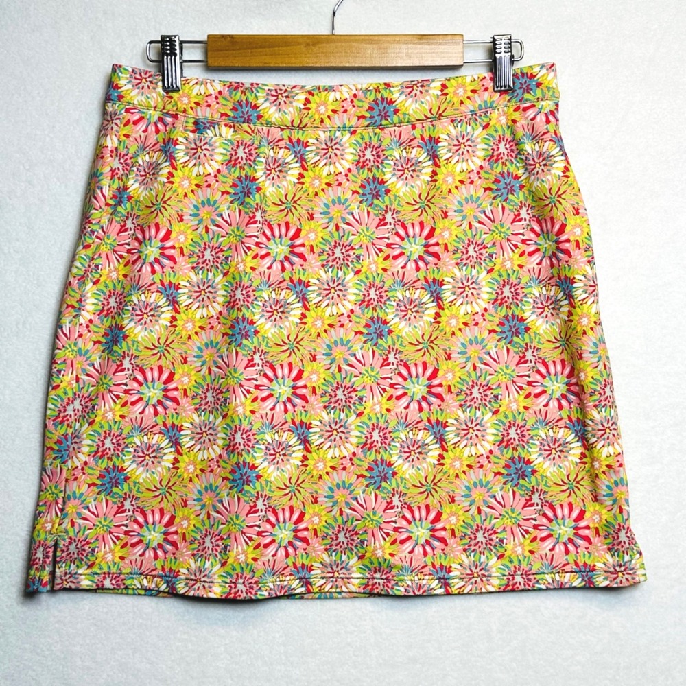 Peter Millar Skort Womens M Floral Golf Tennis Pickleball Skirt 50+ UPF Pockets